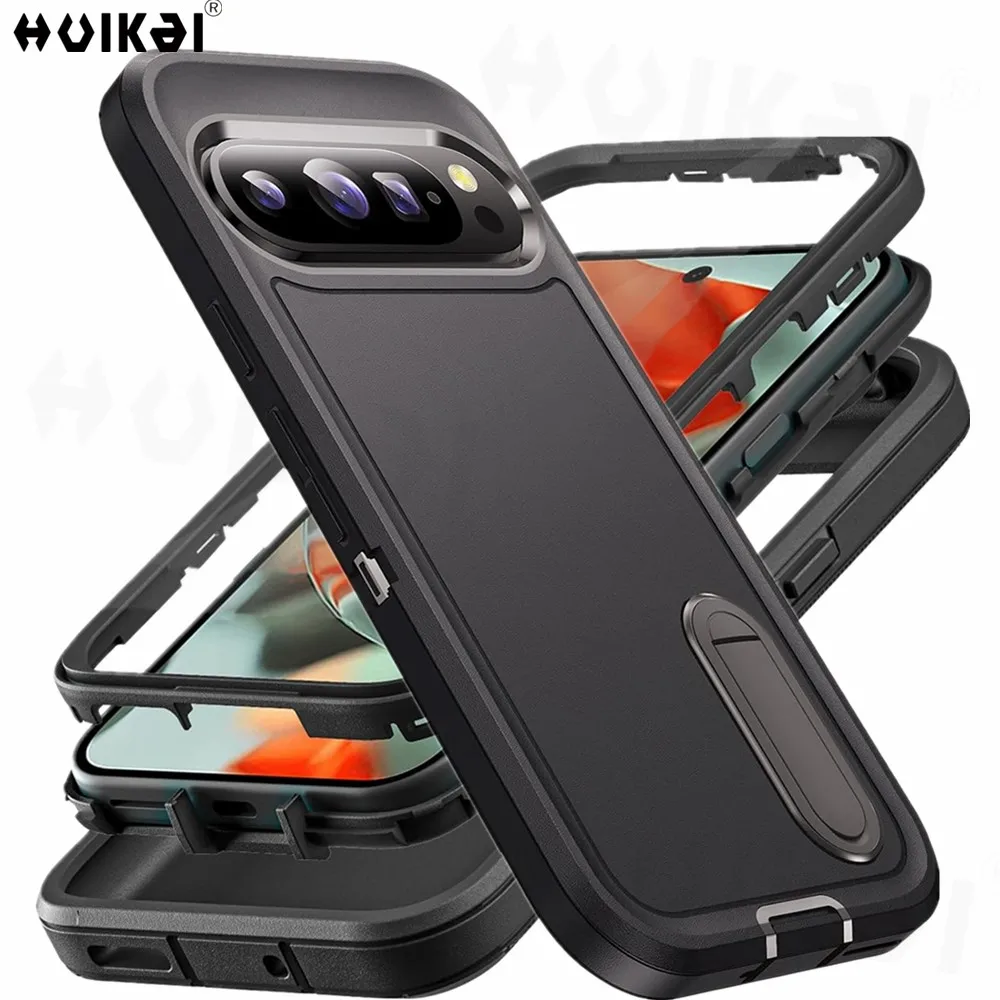 Rugged Shockproof Kickstand Case - Full Body 3-in-1 Anti-Scratch Protection