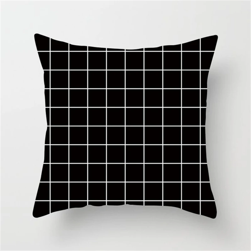 2022 Black White Geometric Creative Print Cushion Cover Sofa Decoration Pillow Cover Comfortable Simple INS Home Decor 45x45CM