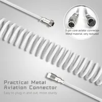 สีขาวประเภท C สาย USB คีย์บอร์ดแบบกลไกขดสายไฟคีย์บอร์ดเครื่องกล Aviator คอมพิวเตอร์เดสก์ท็อปการบิน Connector 3