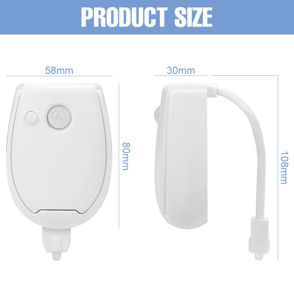 RGB LED Lamp Smart PIR Motion Sensor Toilet Seat Night Light Waterproof WC Toilet Bowl Backlight LED Lamp For Bathroom Washroom 5