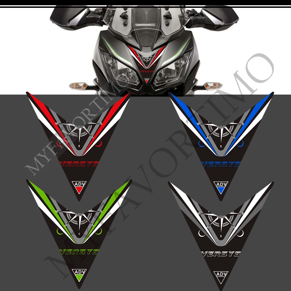 Motorcycle Stickers Decals Tank Pad Protector Kit Knee Wind Deflector Windshield Windscreen For Kawasaki Versys 650 LT