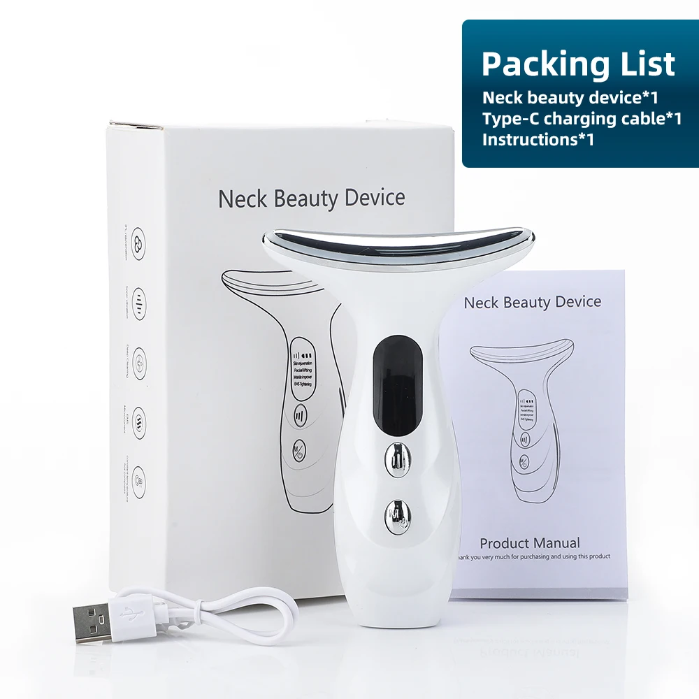 

Electric Neck Beauty Instrument Household Heating Beauty Device Micro Current LED Firming Lifting Lighten Neck Lines Skin Care