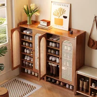 Vertical multi-layer shoe rack, household large capacity living room storage, entrance cabinet, multifunctional storage rack