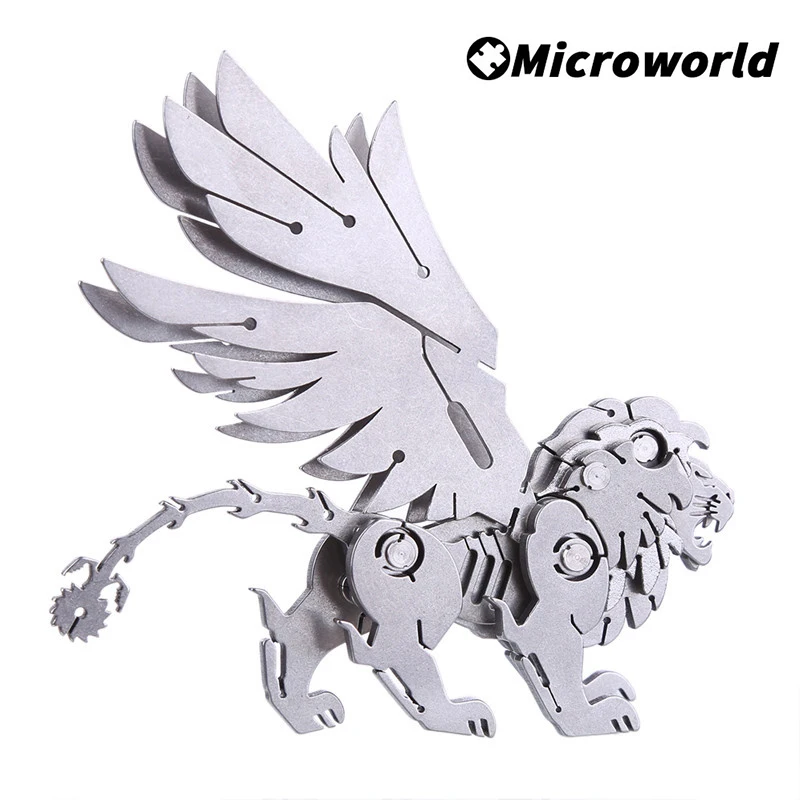 3D Metal Animal Styling Puzzle Manticore Lion Model Steel Warcraft DIY Assembled Jigsaw Toys Christmas Gifts For Children Adult american vintage iron steam engine train model hc001 adult collection display christmas birthday gifts