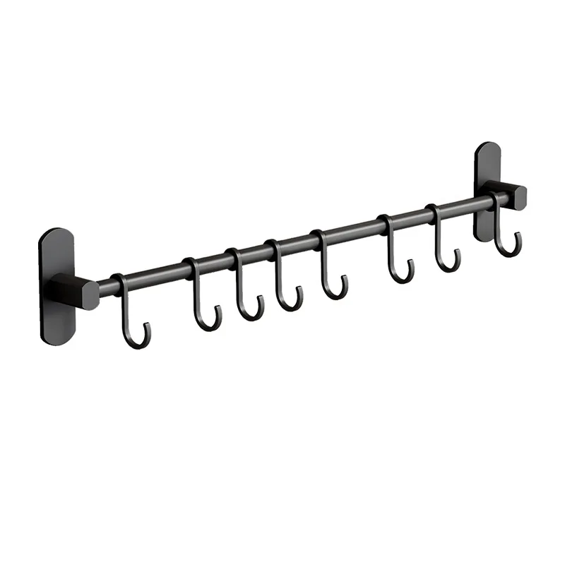 Kitchen Hook Punch-Free Alumimum Hanging Rod Wall Hanging Spatula Spoon Kitchenware Supplies Row Hook Racks kitchen acce