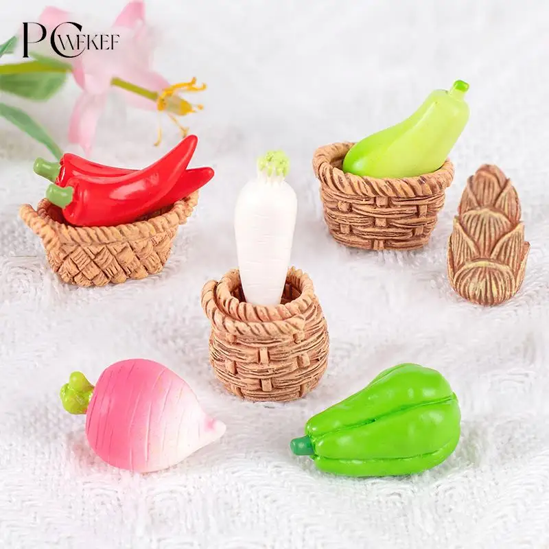 

5PCS Miniatures DIY Landscape Accessories Simulated Fruits Vegetable Food Doll Room Decoration Kits Best Gift