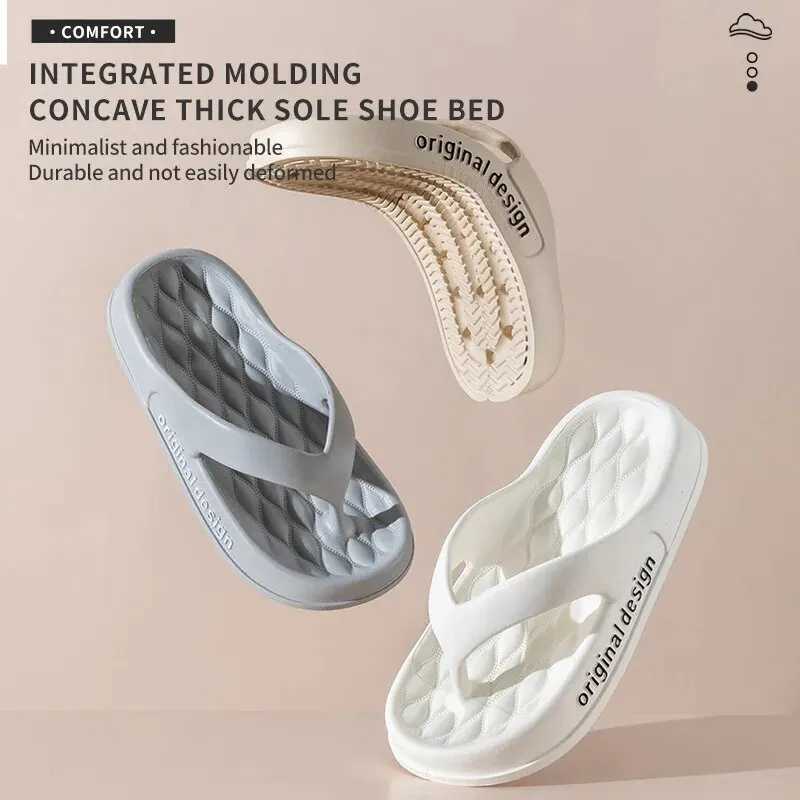 Women's Platform Non-slip Slippers, Solid Color Indoor Flip FlopsWomen's Footwear ZYT2438 — view 4