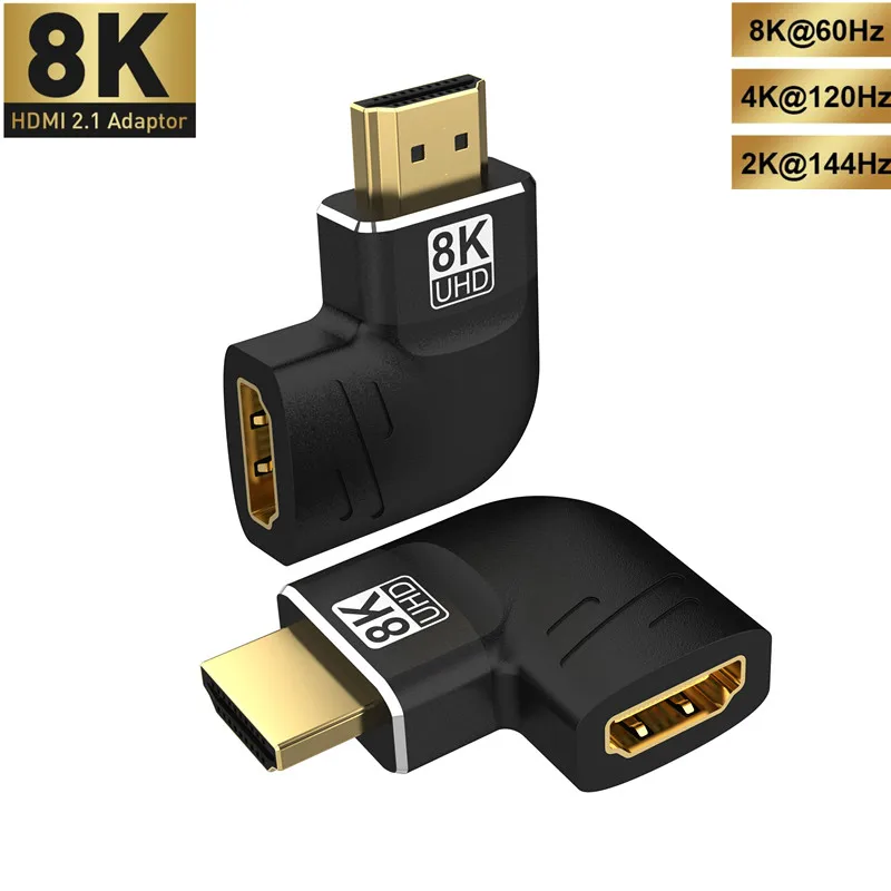 Adaptador Codo Hdmi 90 Y 270 Grados Macho A Hembra - $ 140,00 En