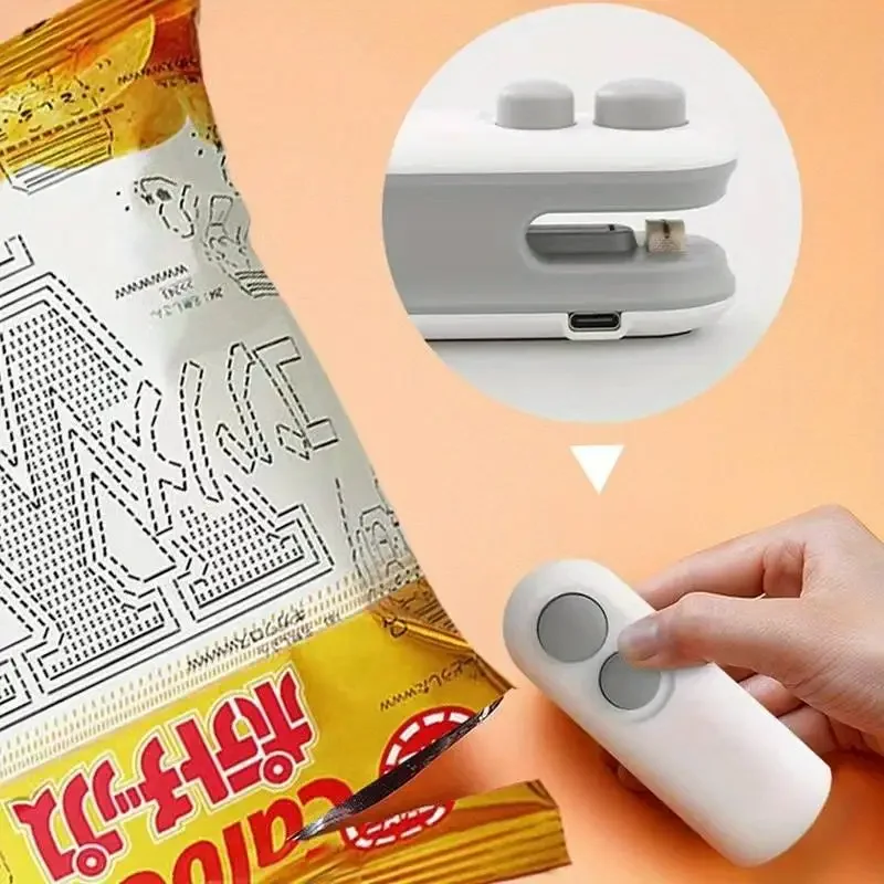Portable Mini 2 in 1 Heat Sealer For Snacks Home use rechargeable Vacuum Snacks plastic bag sealer bag sealer