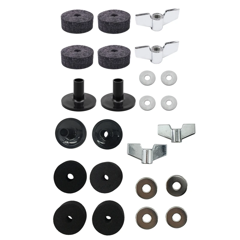 Cymbal Felts Cymbal Stand Sleeves with Base Wing Nuts & Cymbal Washer
