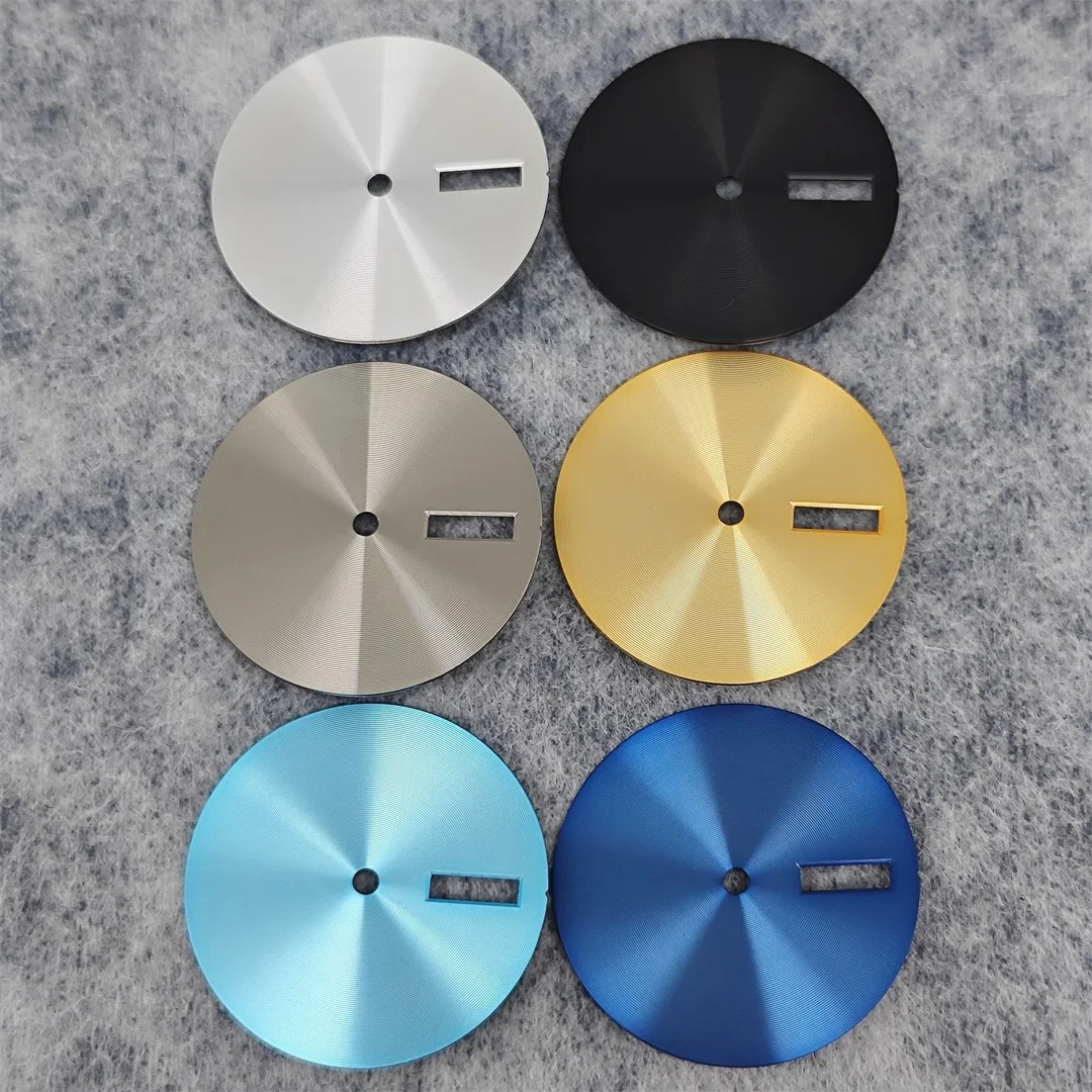 NH35 Dial 28.5mm CD Pattern Watch Dial Solid Color DIY Dual Calendar date Watch Faces Accessory for NH35 / NH36 Movements