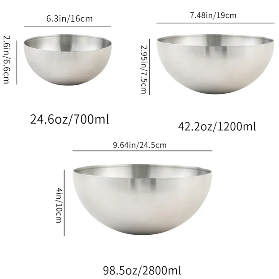 Korean stainless steel fruit and vegetable salad bowl with rice bowl, cold noodle bowl, instant noodle cold mixing bowl