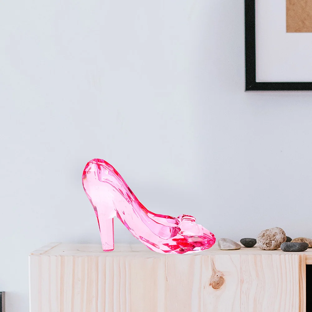 

2 Pcs Crystal High Heels Bedroom Decoration Table Acrylic Slipper Ornament Mini for Sculpture Shoe Desktop