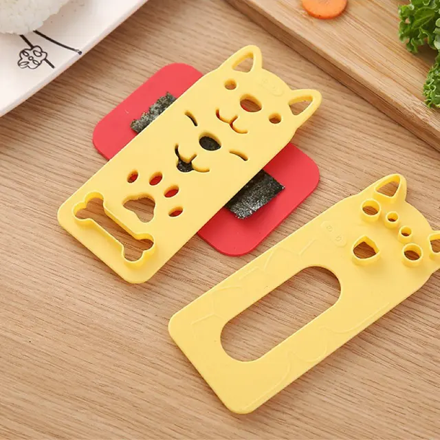 Japanese Style Sushi Decoration Tool Cartoon Cat Shape Sushi Rice ball Mold set 2