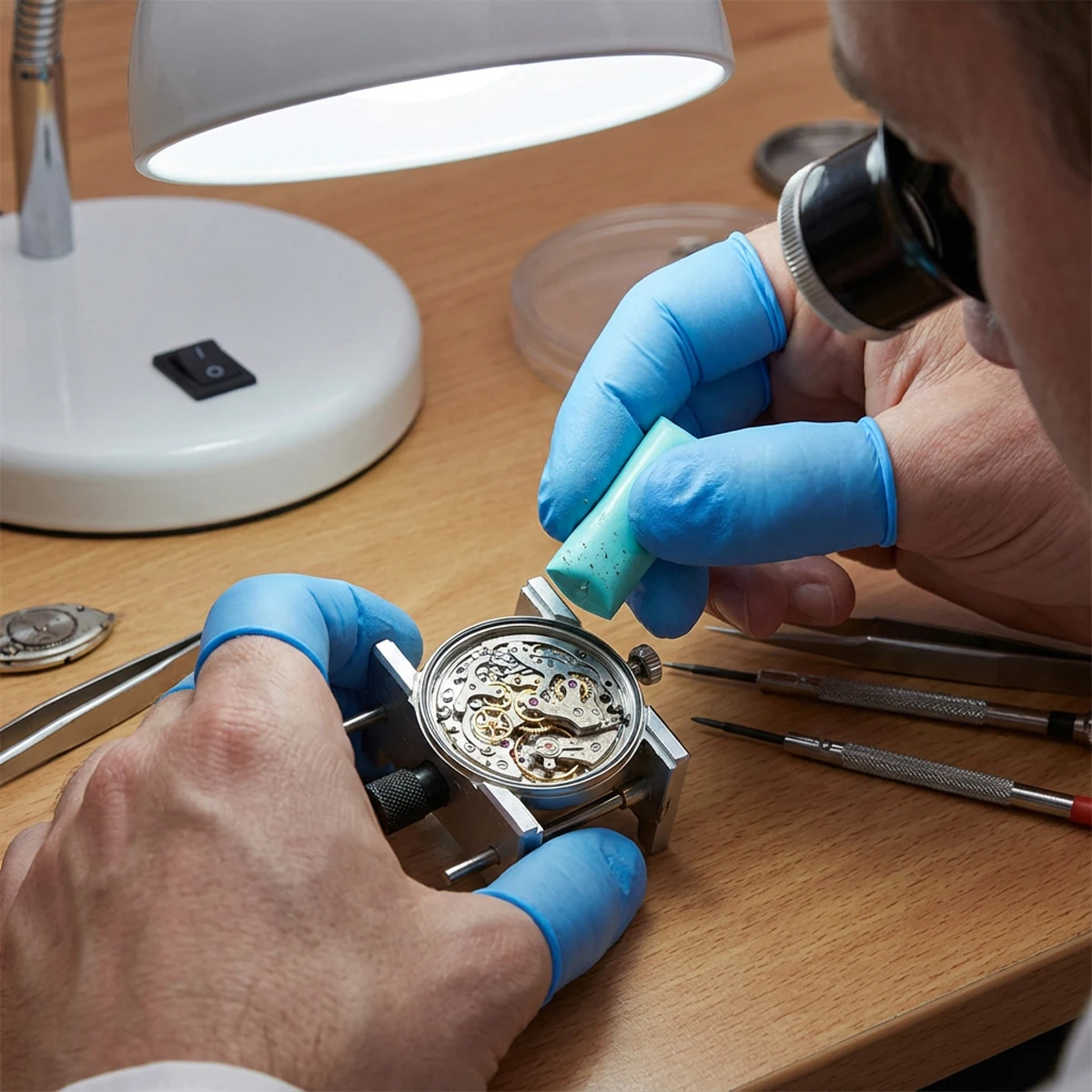 Professionelles Bergeon 6033 Grünes Uhren-Staubentfernungswerkzeug Rodico Putty Uhrenzifferblatt-Reiniger für Uhrmacher 1 Stück Grünes Uhrenzubehör – Detail 1
