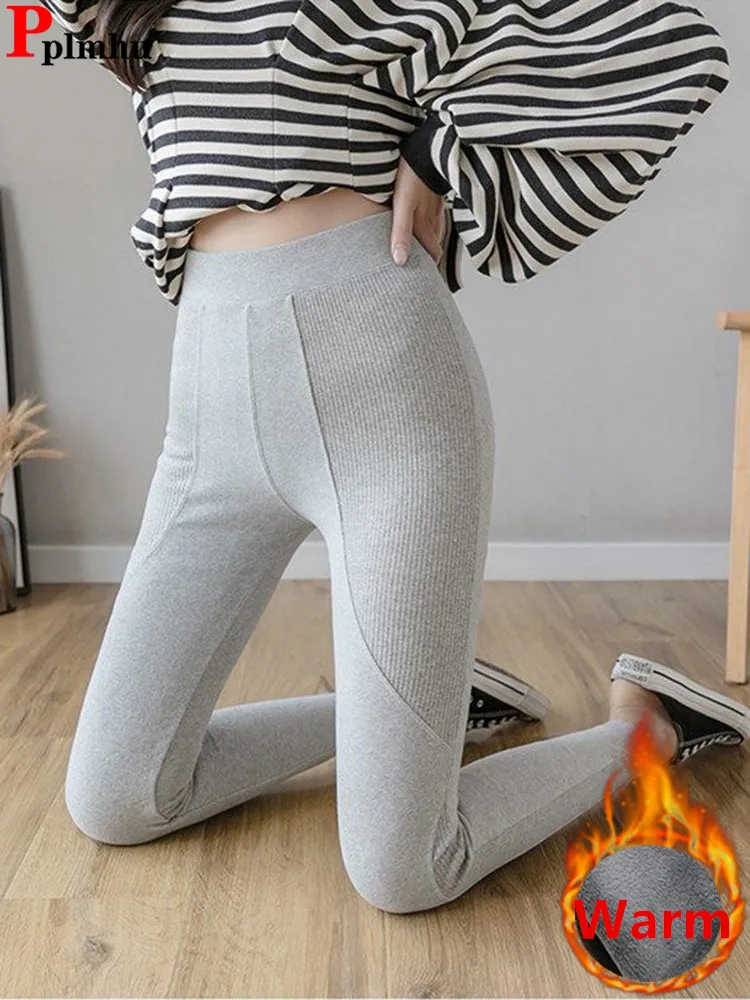 

Winter Thick Velvet Lined Leggins Pants Warm Thread Design Slim Women Leggings Pantalones Ankle-length Plush Legginsy Spodnie