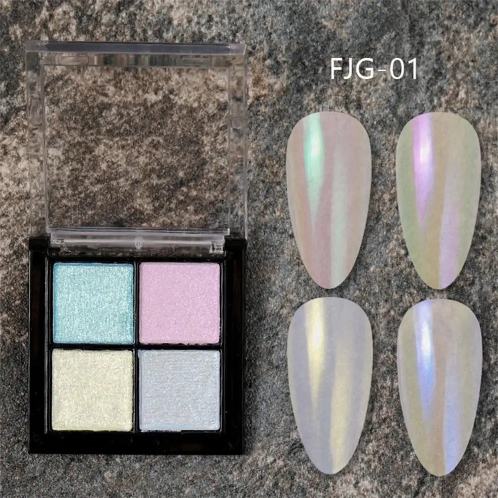 Functional Long Lasting Four-color Nail Art Magical Mirror Powder Shiny Lightweight Nail Art Decoration Women