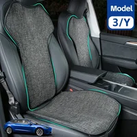 Car Flax Seat Pad Cover Comfortable Non-slip Breathable Front Rear Seatback Cushion For Tesla Model 3 Model Y 3