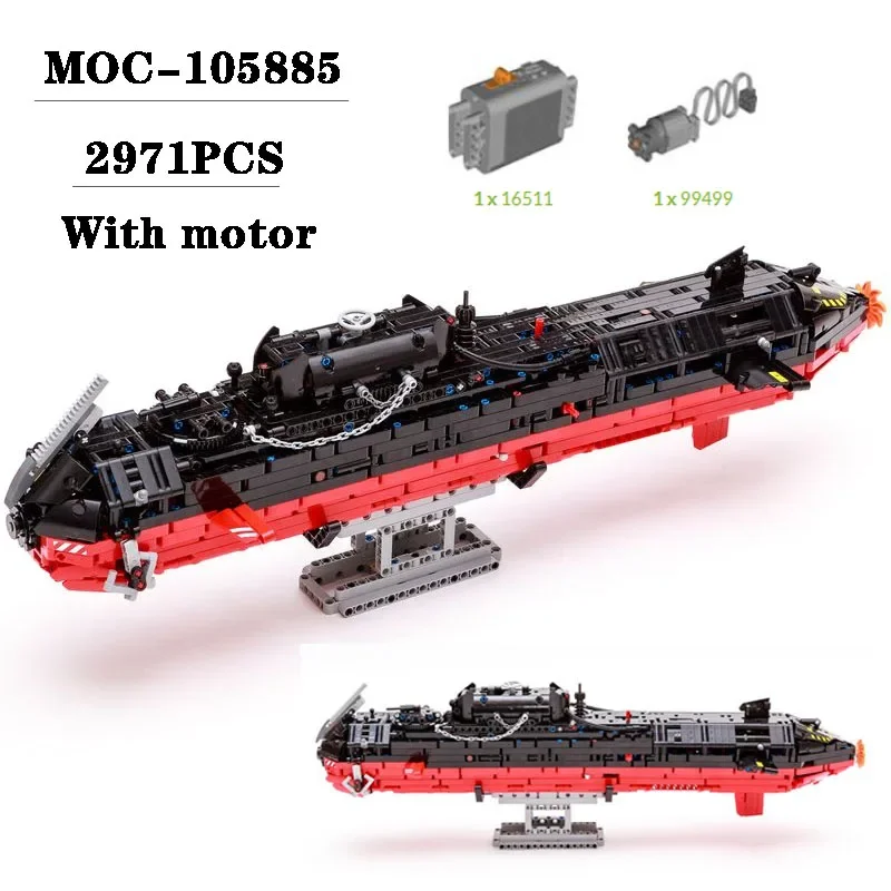 

New MOC-105885 Block Submarine Propeller Rotatable Assembly Block 2971PCS Adult and Children's Toy Gift Birthday Toy Decoration