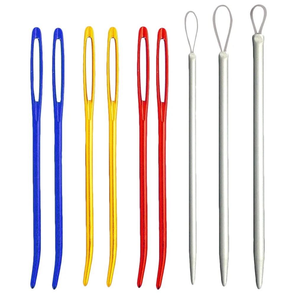 

9 Pcs Big Eye Needle Set Tapestry Sewing Needles Wool with Aluminum Alloy Bent Tip