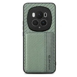 Luxury RFID Blocking Leather Card Back Cover for Honor Magic 6 Pro (Green)