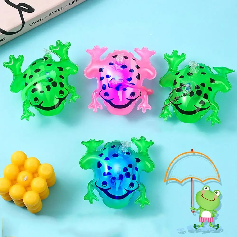 Cartoon Animal Luminous Frog Balloon With Flashing Light Pendant Bouncing Frog Toy Key Chain PVC Glowing Inflatable Frog 2023 new green animal carnival scarf 90 100% high quality twill silk scarf send gifts with hand gifts