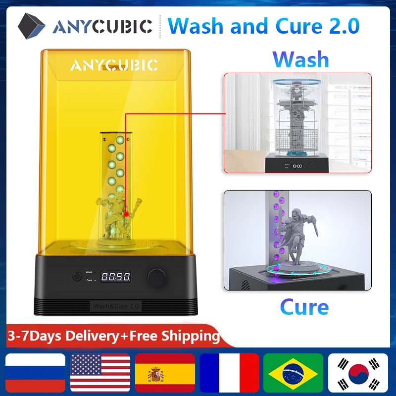 3d Printer Anycubic Wash And Cure Machine 2 0 Washing Model And Curing Model 2 In 1 Uv Resin Curing For 3d Printer Impresora 3d 3d Printer Aliexpress