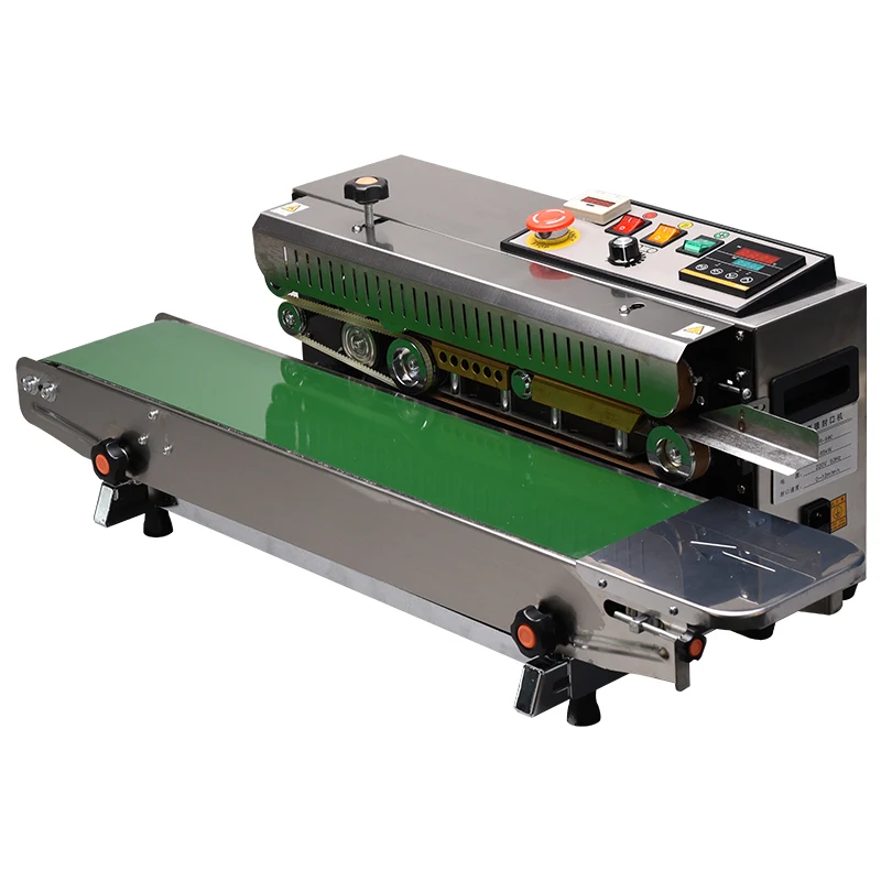 

Stainless Steel Continue Band Sealer Plastic Film Bag Sealer Food Packaging Heat Sealing Machine with Counter
