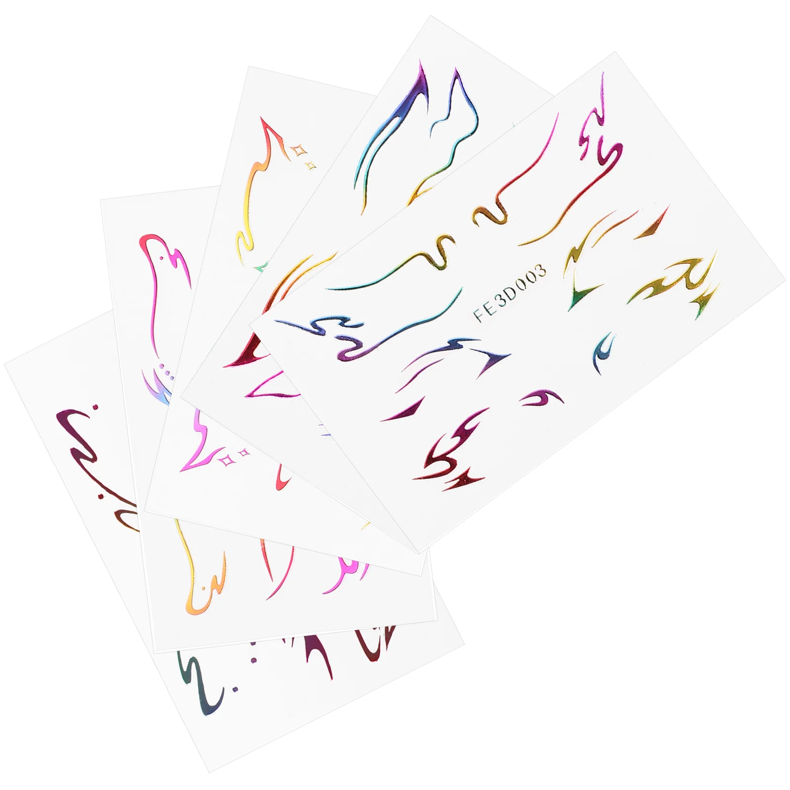 

5 Sheets Eyeliner Tattoo Stickers Face Temporary Tattoos Nail Makeup Decals Festival