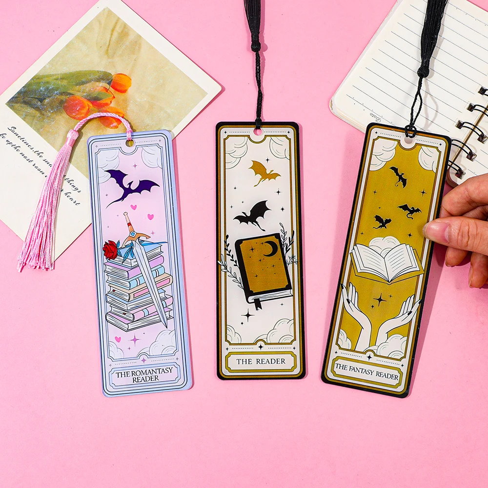 Dragon Knight Story Bookmark Acrylic Reading Supplies Exquisite Silky Tassels Perfect Birthday Gift For Book Lovers