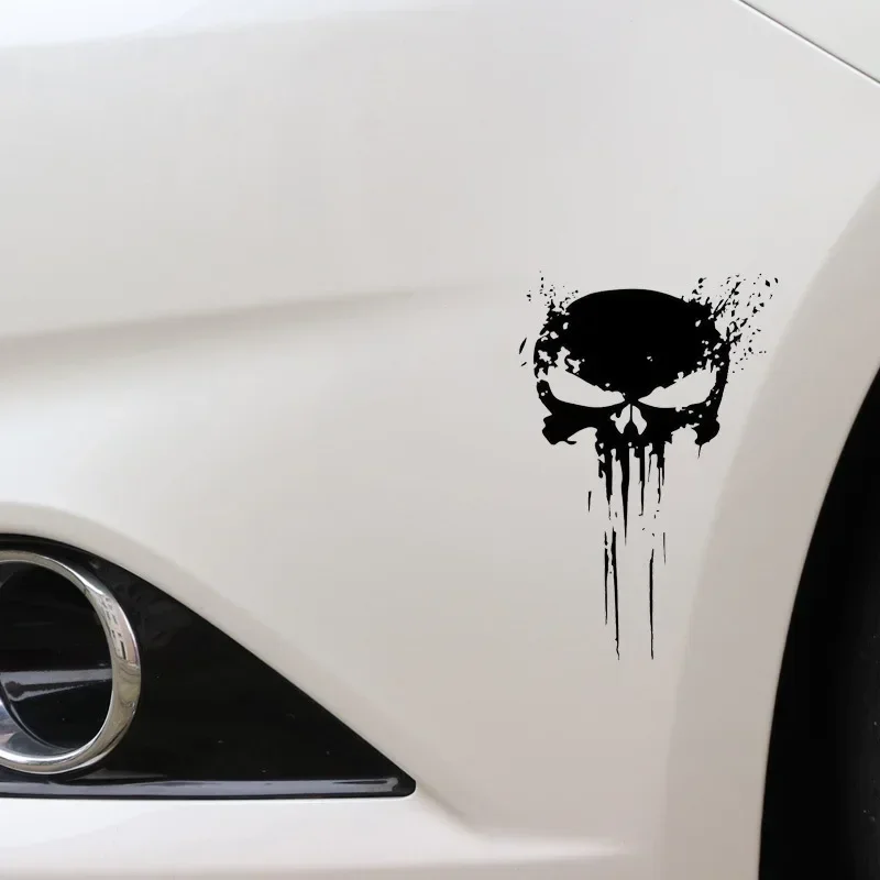 Car Reflective Stickers Car Door Stickers Car Sticker Film Car Sticker Car Stickers Car Vinyl Film Car Styling Accessories Car Body Stickers Car Key Sticker 10 x 15CM 3D Punisher Skull Blood Sticker Vinyl
