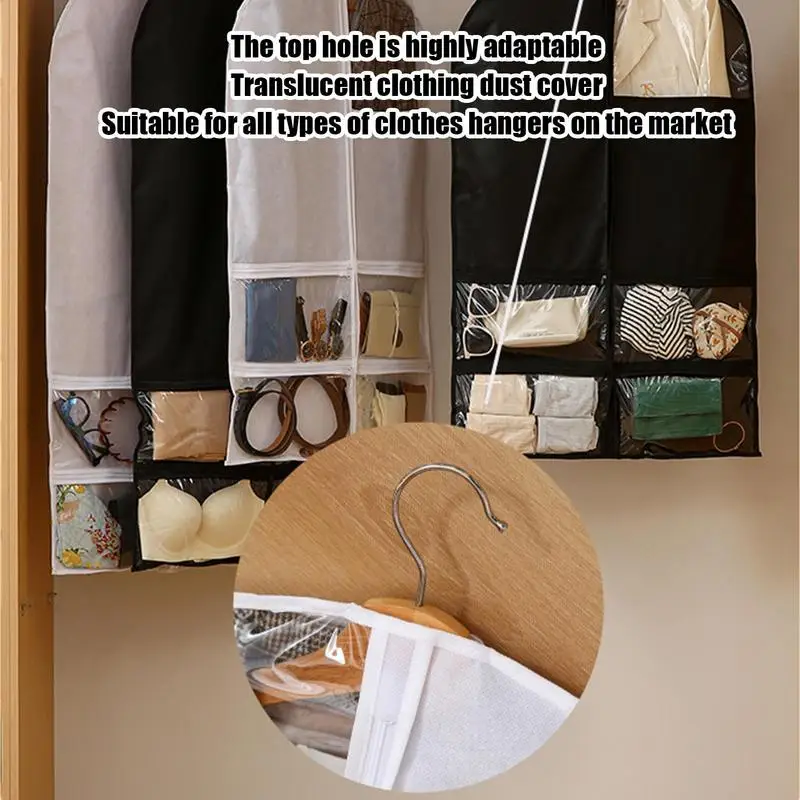 Garment Bag Large Capacity Storage Bag With Clear Window Reusable 4 Grids Wardrobe Organizer Coat Protector For Home 4