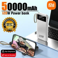 Xiaomi 50000mAh High Capacity 2 in 1 Power Bank 120W Fast Charge Powerbank Portable Battery Digital Display For iPhone Samsung 1