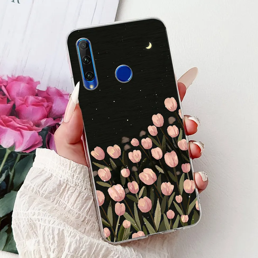 Cute Cartoon Cat Luxury Fashion Flowers Soft TPU Bumper Cover