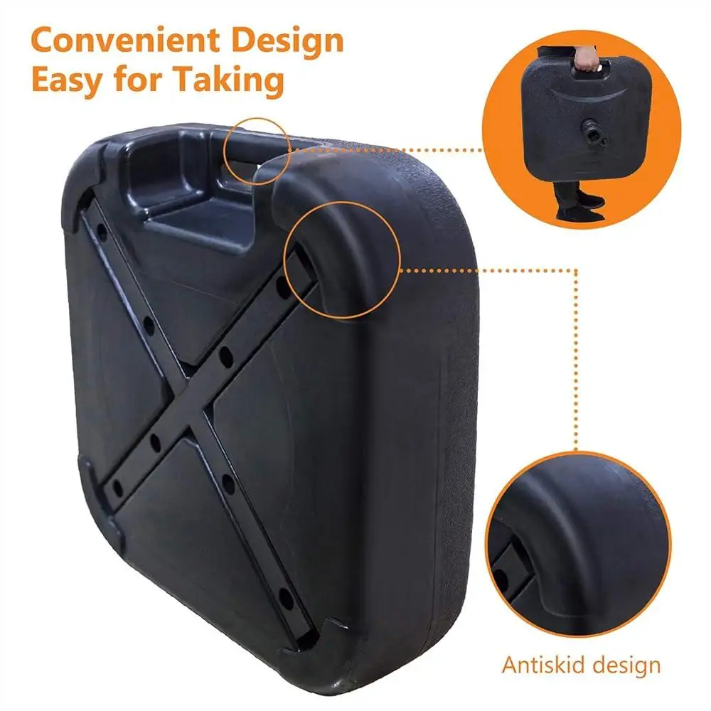 Heavy Duty Water Fillable Patio Umbrella Base Stand Square Outdoor Plastic Durable Adjustable Knob Easy Carry Adjustable Pole 4