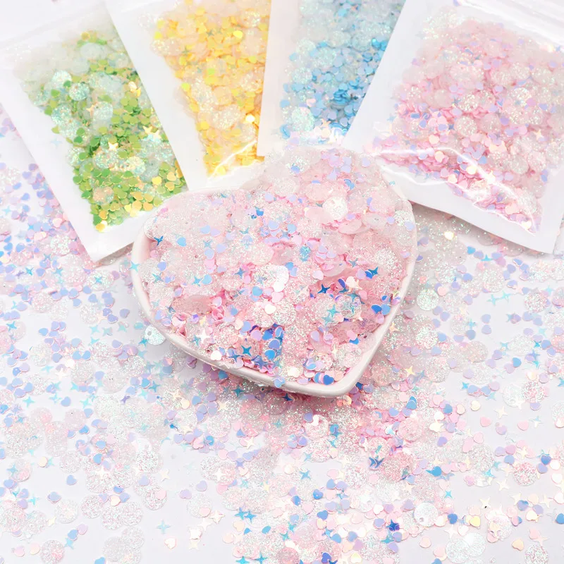 Glitter Mix Star Heart Dot Shaped Colorful Loose Sequins For Shaker Card Nail Art Scrapbook Decoration Makeup confetti