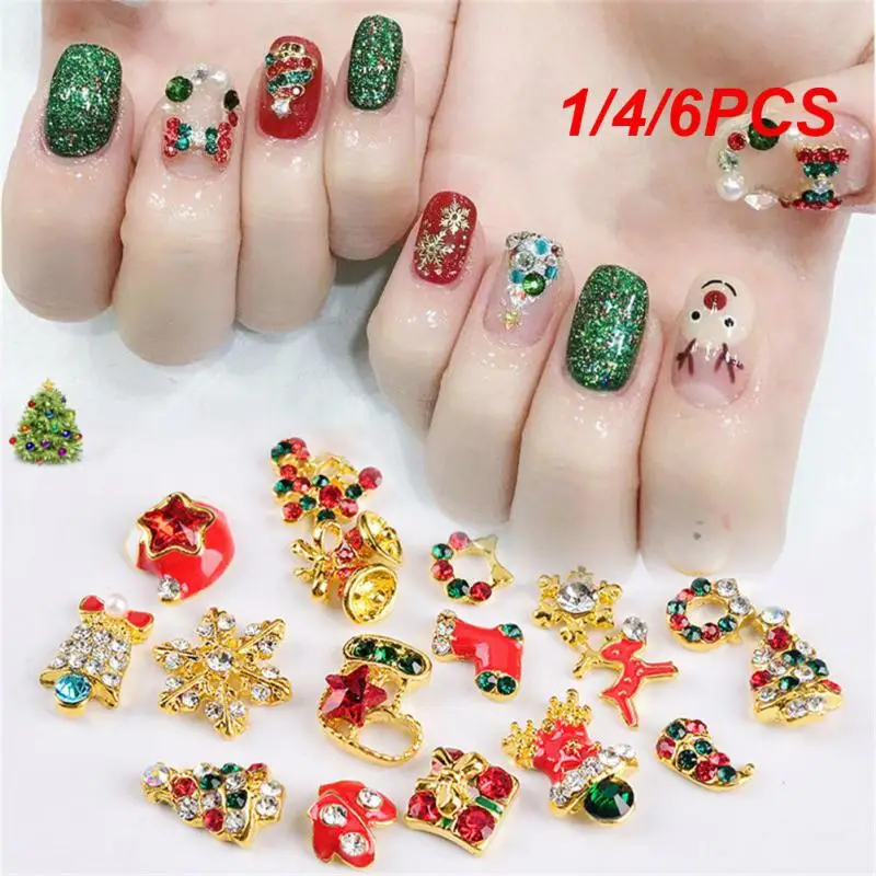 

1/4/6 шт. блестка для ногтей Рождественские Элементы исполнения, доступно несколько стилей, изготовлено из отборных высококачественных материалов