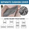 Jacquard Water Resistant Sofa Cushion Covers Elastic Grey Sofa Seat Cover for Living Room Furniture Protector for Kids Removable 6