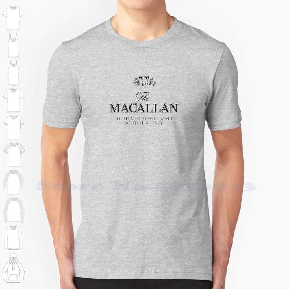 Maglietta Casual Con Logo Macallan Magliette Grafiche 100% Cotone Di Alta Qualità