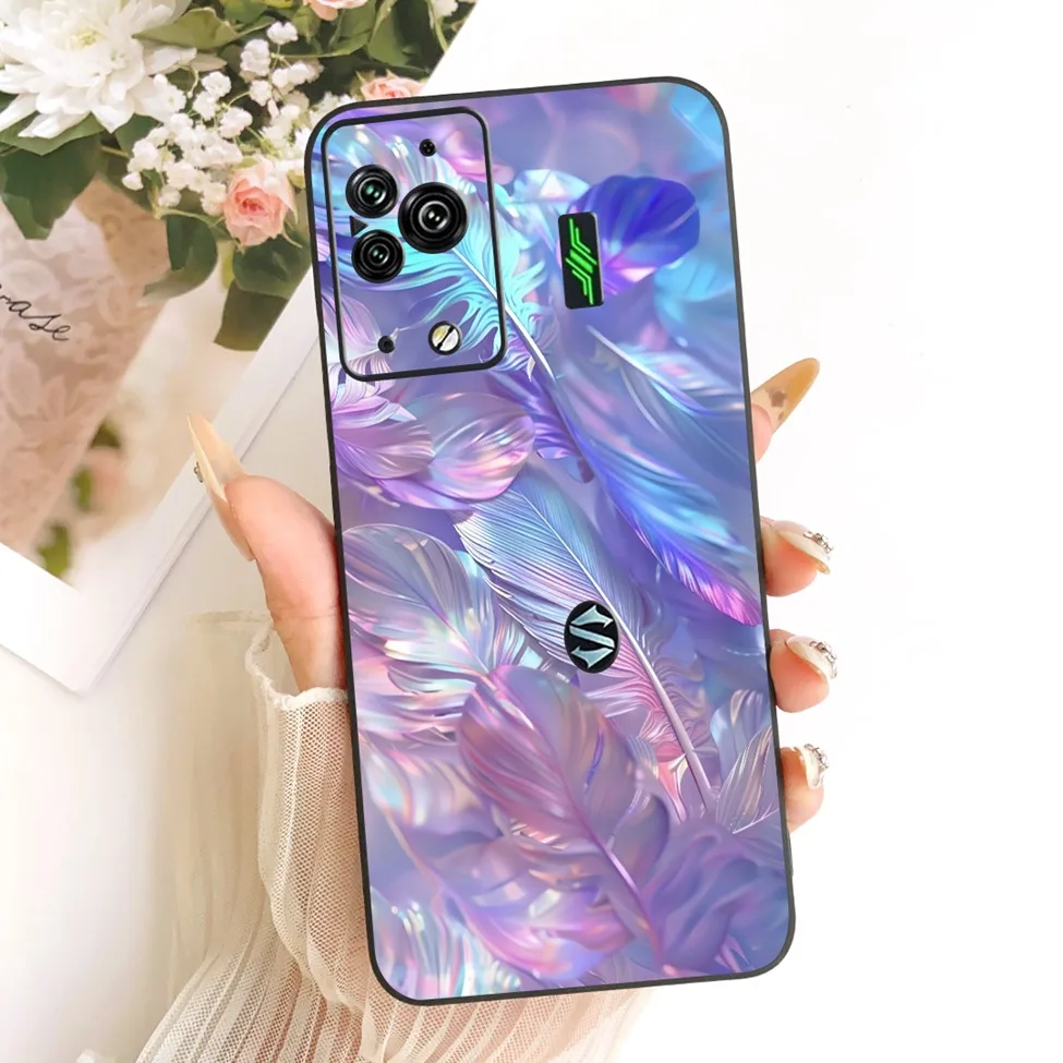 Cute Cat & Butterfly Design Silicone Case - Black Shark 5 Pro