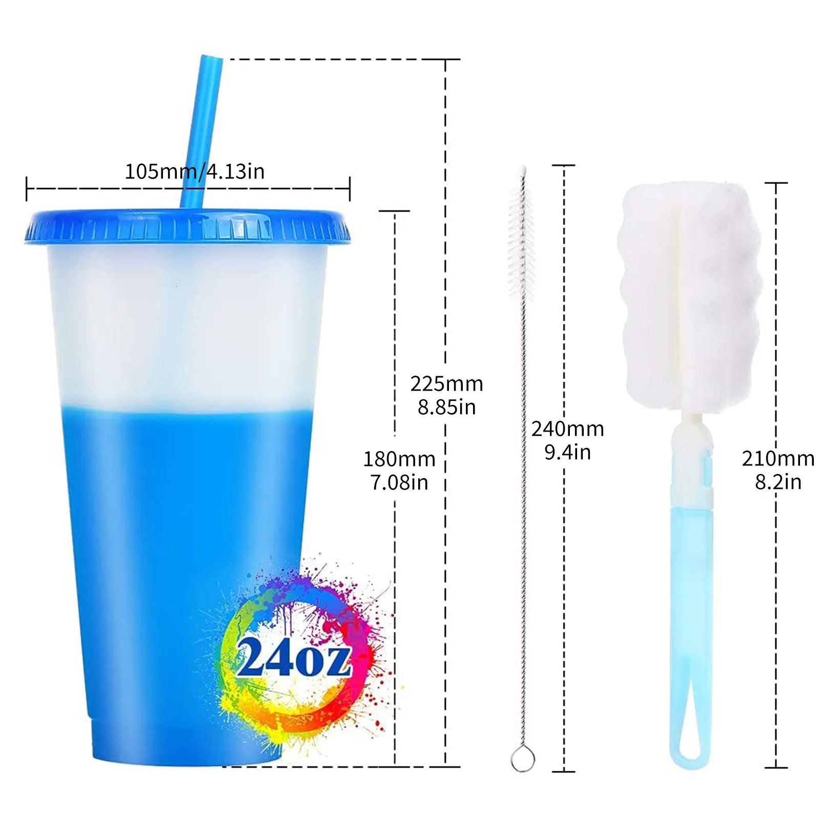 Color Changing Cups Lids Straws Wholesale  Plastic Cups Change Color Cold  - 7pcs - Aliexpress