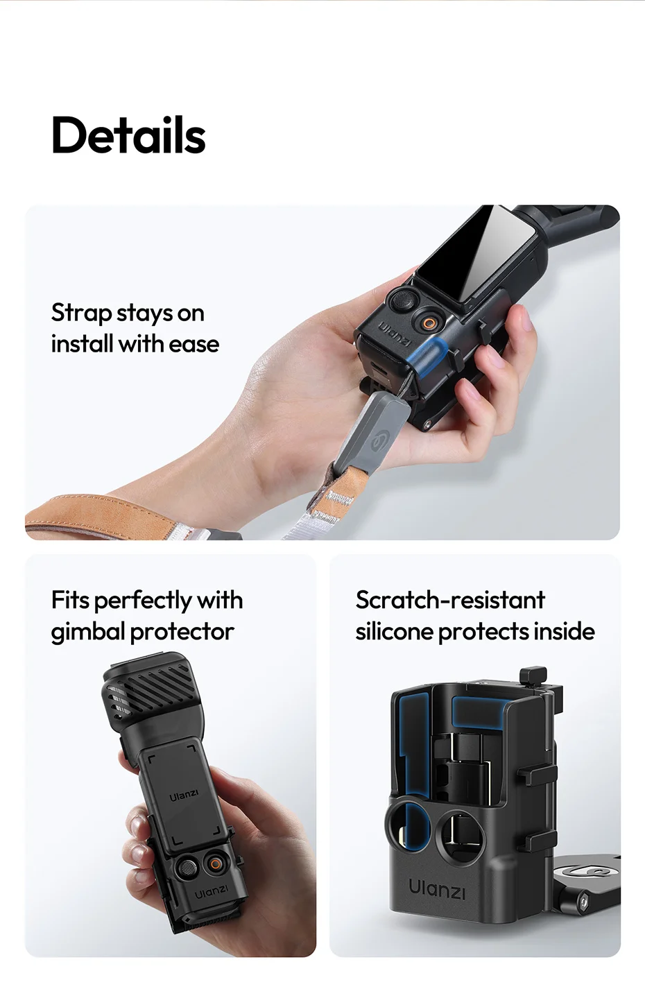 Ulanzi PK15 Pocket 3 Magnetic Mount Expansion Holder Mount for OSMO Pocket 3 Co