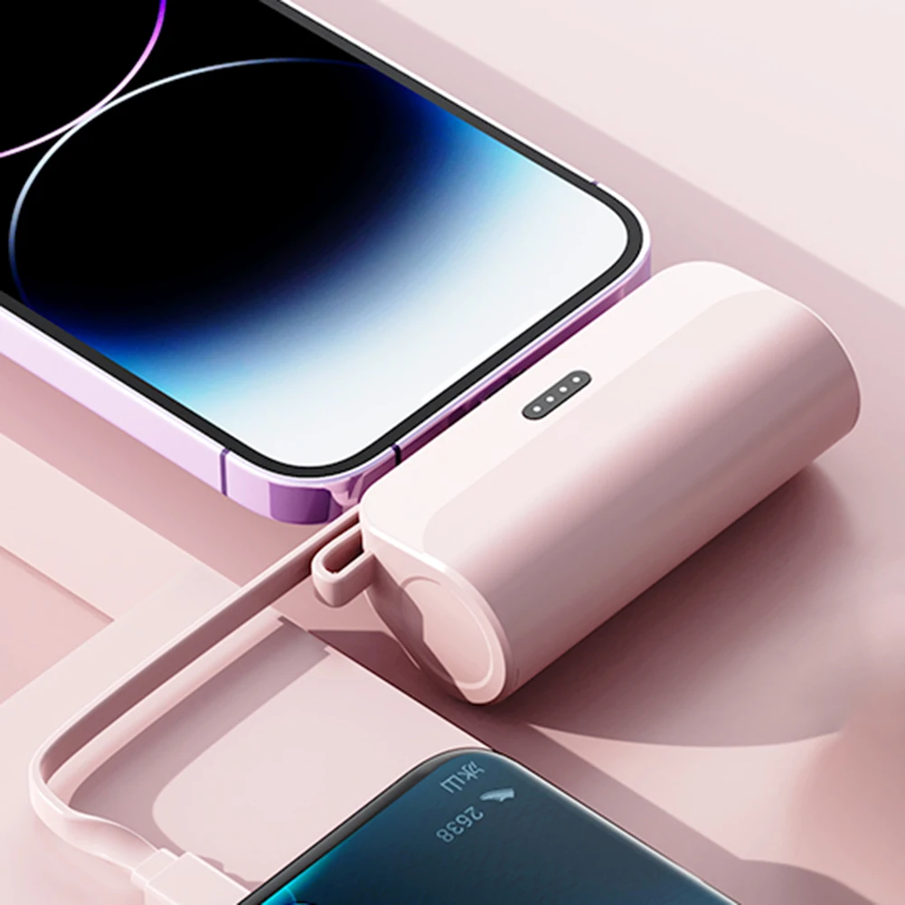 Wireless Capsule Charger 5000mAh Large Capacity Wireless Power Bank Portable Charger Plug and Play Convenient for Home Travel 5