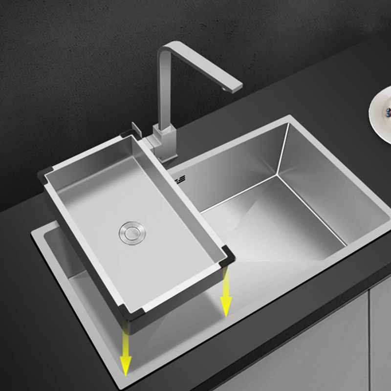 304 Stainless Steel Kitchen Sink Drain Basket Household Multifunctional Single And Double Sink With Drain Basket 2