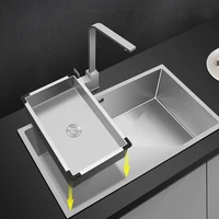 304 Stainless Steel Kitchen Sink Drain Basket Household Multifunctional Single And Double Sink With Drain Basket 2