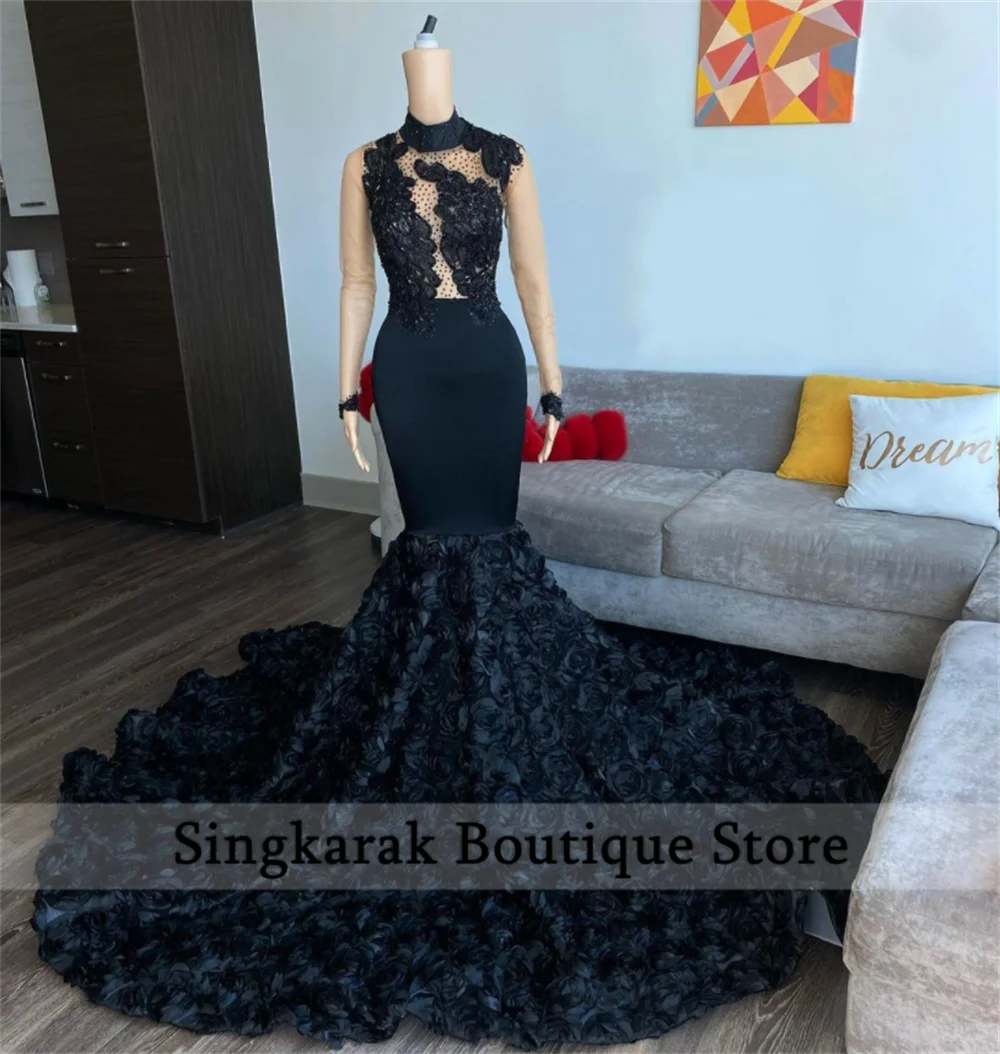 beautiful prom dresses New Arrival Luxury African Prom Dresses  Handmade Appliques Ruffles Birthday Party Dress Evening Gowns Formal Robe De Bal plus size prom dresses