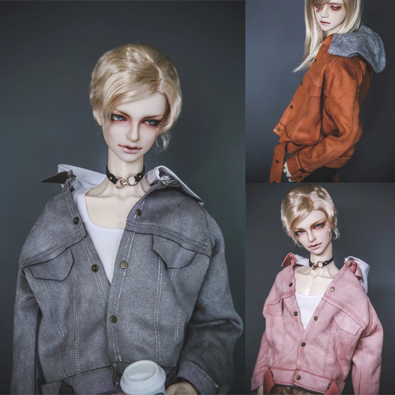 

D04-A371 children handmade toy 1/3 SD13 SD17 POPO68 Dragon73 MSD Doll BJD/SD GSC doll Accessories brown Casual hooded coat 1pcs