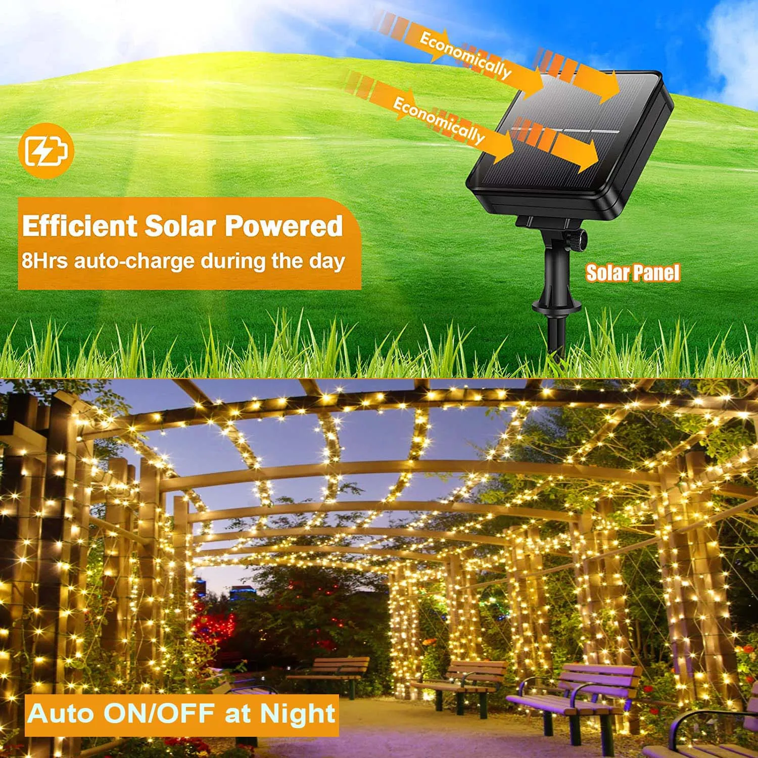 Outdoor Solar String Fairy Light 200 100 LED Festoon Waterproof Street Garland Solar Power Lamp Christmas Party for Garden Decor
