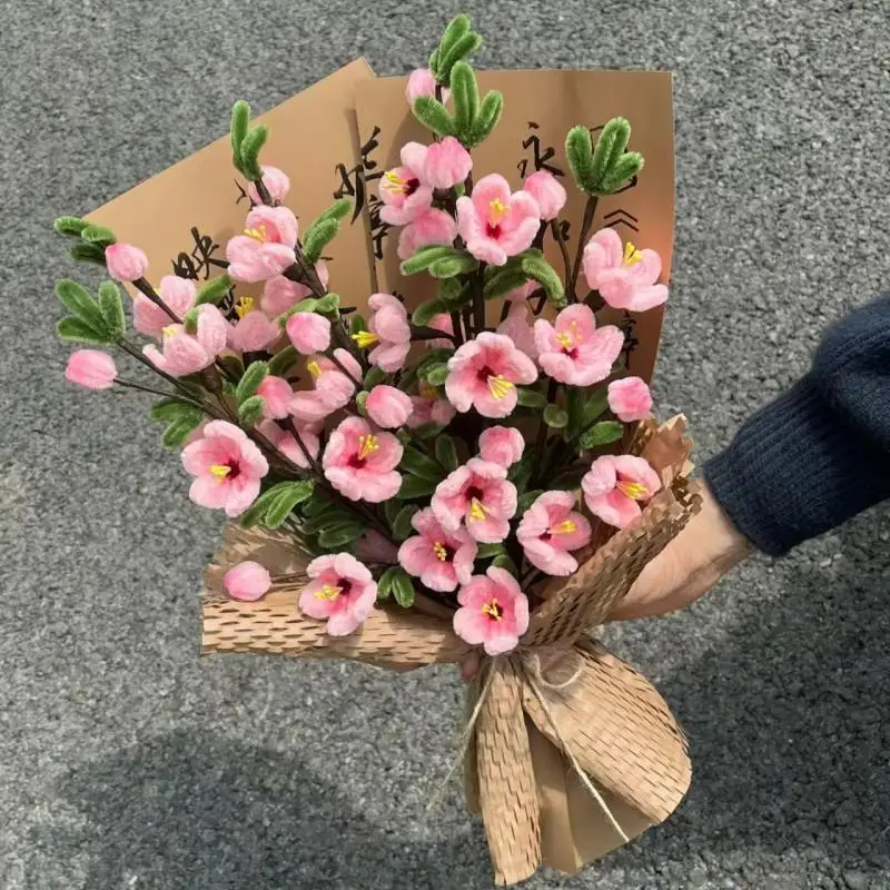 

520 скрученные палочки Букет DIY ручной работы материал пакет, самодельный букет цветов персика тюльпан в качестве подарка для девушки и лучшего помощника