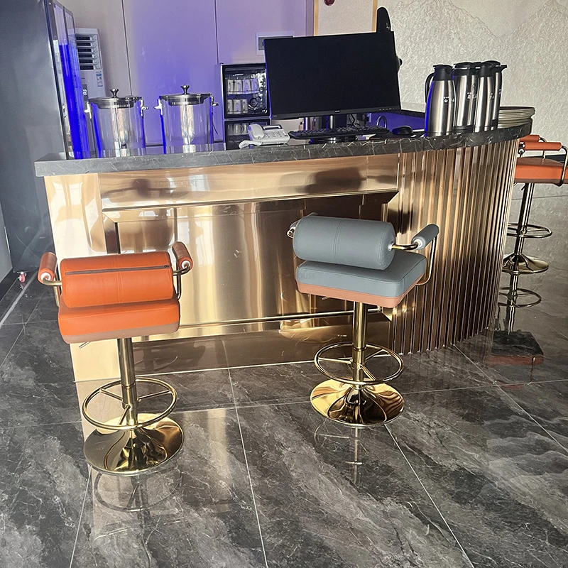 Luxury Round Lift Bar Chair Low Gold European Velvet Reception Swivel Chair  Minimalist Taburete Ruedas Bar Lounge Furniture - AliExpress